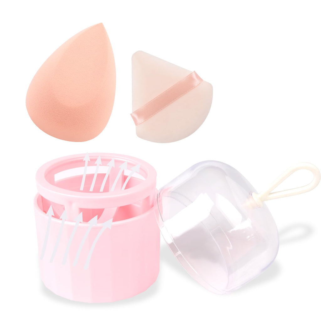 Toiletry Sponges Set Beauty Sponge with Holder Makeup Blender Flawless for Foundation, Liquid,Facial Makeup Tools Beauty Gift Set
