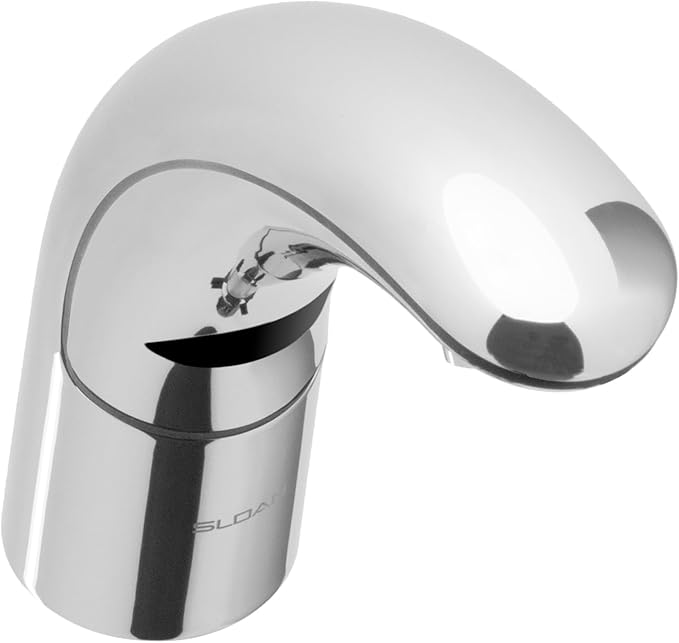 Sloan Optima EAF-150 Sensor Activated Touch-Free Faucet, Commercial Grade with Mounting Hardware - 1.5 GPM Battery-Powered Deck-Mounted Mid Body, Polished Chrome Finish, 3335000