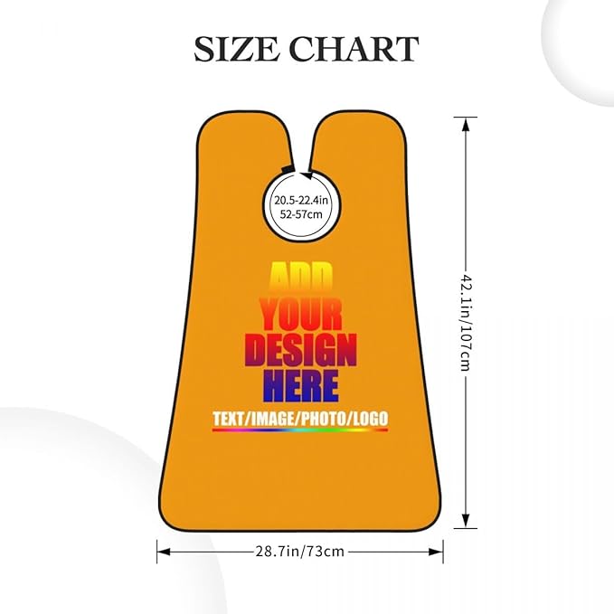 Custom Beard Apron for Men Personalized Gift with Name Image Picture Text Beard Shave Cape Customized Beard Trimming Catcher Bib for Bathroom Gold