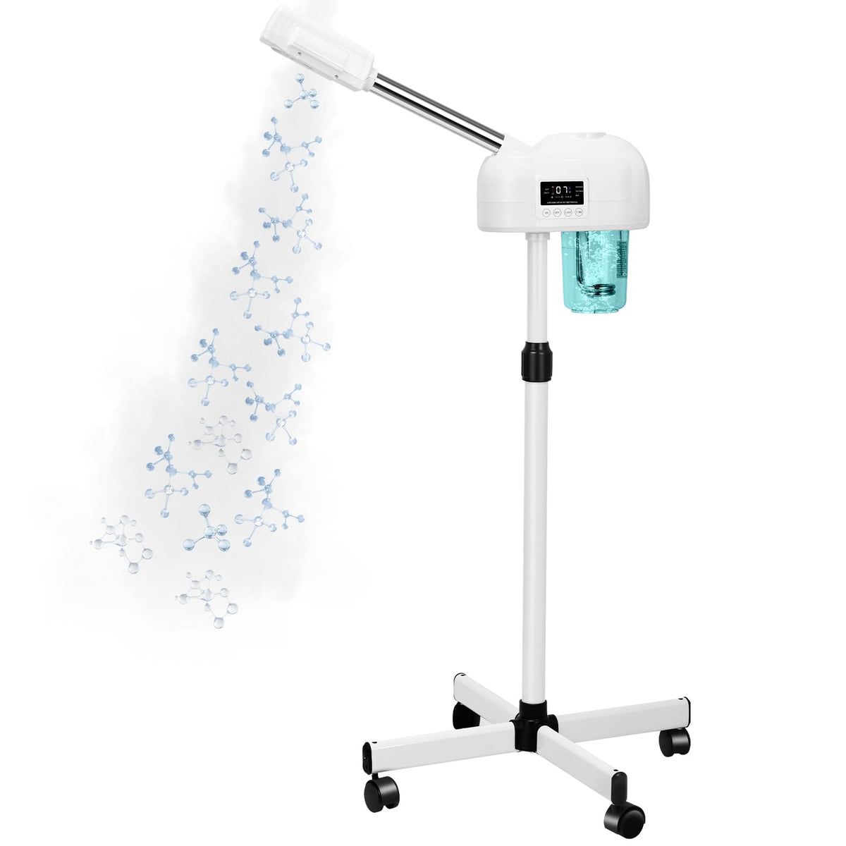 Facial Steamer with Hot Mist, Esthetician Barber Steamer, Height Adjustable & Rotatable Nozzle, for Home & Salon SPA
