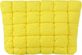 HFLZBRO Puffy Quilted Makeup Bag, Cosmetic Bag, Travel Toiletry Organizer Pouch, Clutch for Women (Yellow)