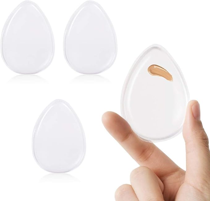 ZHome Washable Silicone Sponge Jelly Applicator for Cream Gel Foundation - Face Silisponge Cosmetic Beauty Makeup Tools Blender White 4PCS
