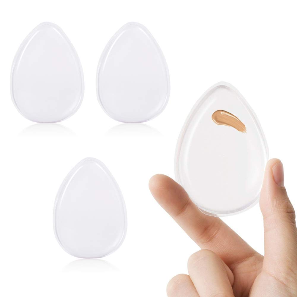 ZHome Washable Silicone Sponge Jelly Applicator for Cream Gel Foundation - Face Silisponge Cosmetic Beauty Makeup Tools Blender White 2PCS