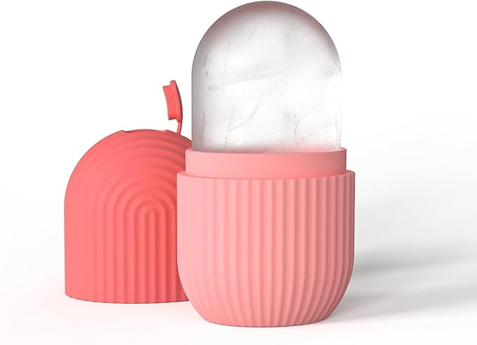 LO MERECES Ice Roller for Face, Ice Cube Facial Roller Massager, Reusable Silicone Face/Neck Ice Mold for Skin Care, Reduce Migraine Pain, De-Puff Eye Bags