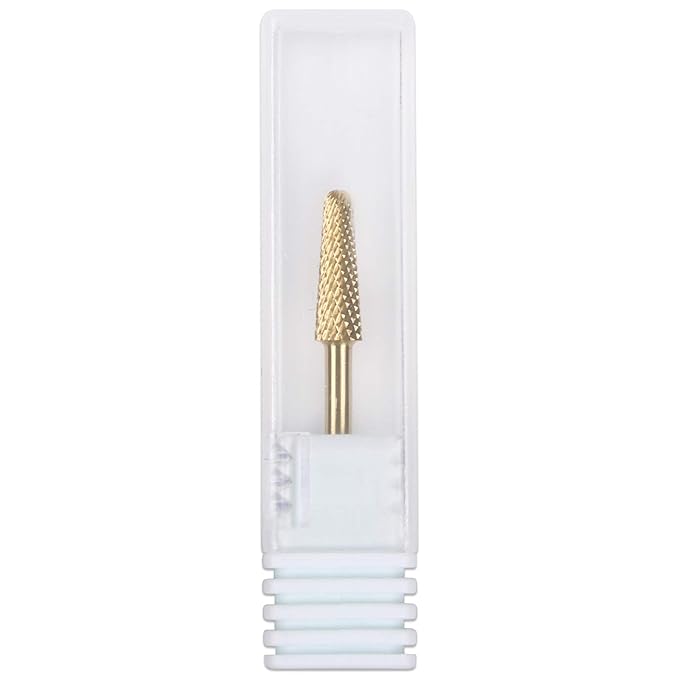 USA PANA Professional 3/32" Shank Size - Cone Shape Carbide Bit - Nail Drill Bit for Manicure Pedicure Tools Dremel Machine - Gold, Silver (Medium, Gold)