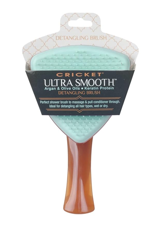 Cricket Ultra Smooth Detangling Brush - Infused with Argan & Olive Oils and Keratin Protein, Anti-Frizz Hairbrush for Wet and Dry Hair, Ergonomic Design for All Hair Types