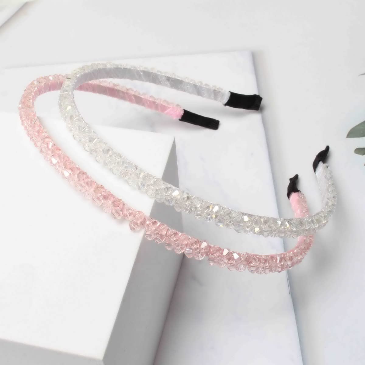 Cuizhiyu Crystal Rhinestone Headbands for Women Crystal Headbands (Color B)
