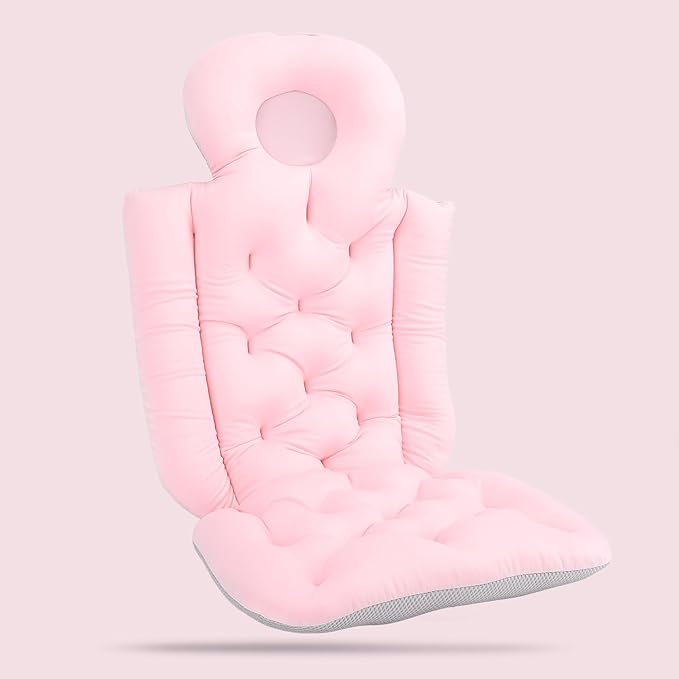 Generic Luxurious Full Body Bath Pillow for Bathtub - Comfortable Tub Cushion Mat with Headrest and Neck Support for Relaxation (Pink)