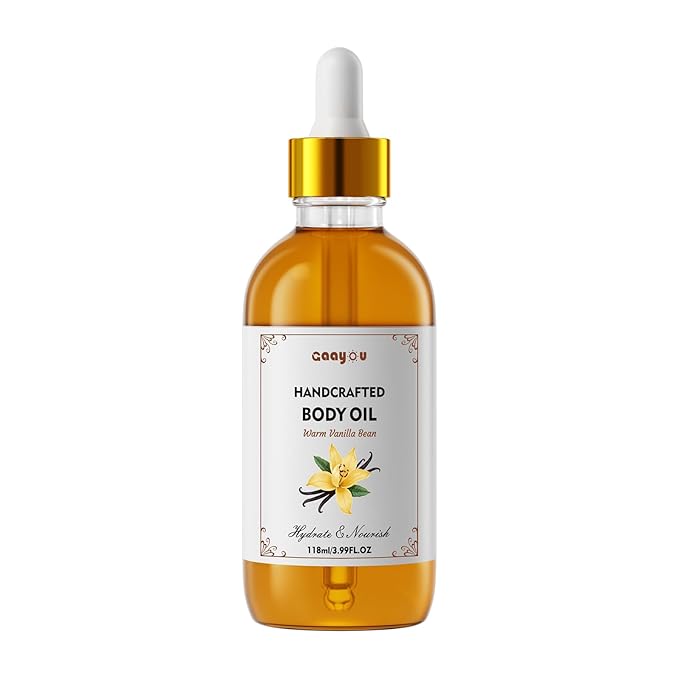 Gaayou Warm Vanilla Bean Body Oil - Vanilla Body Oil Deep Moisturizing Vanilla Perfume Oil Coconut Cream Pie Body Oils for All Skin Types After Shower