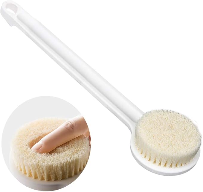 Ithyes Body Brush Dry Brushing Shower Bath Brush Long Handle Gentle Back Skin Scrubber Exfoliate Massage Improve Blood Circulation Cellulite Treatment
