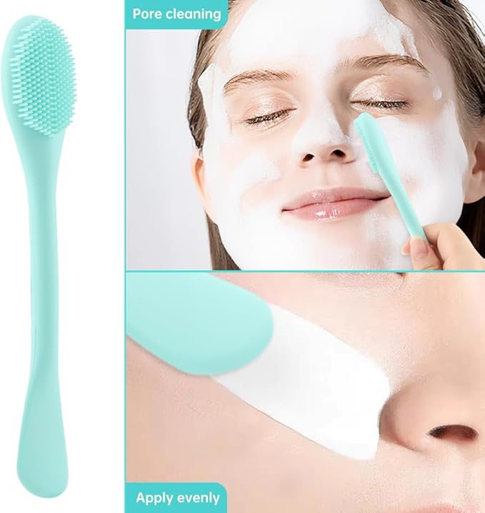 Blackhead Remover Tool Set,Silicone Blackhead Scraper,Face Scraper and Pore Cleaning Brush,Skin Scrubber Face Spatula for Deep Cleansing,Face Exfoliator Scrubber for Women Men