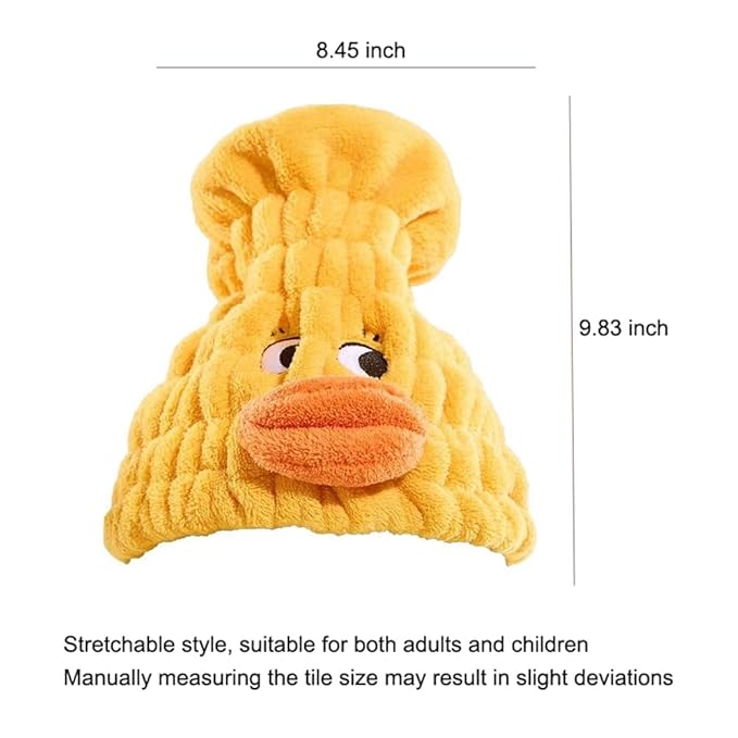 NAWPHEKI 2-Pack Ultra Absorbent Boys Duck Hair Dry Wrap Towel, Cute Animal Quick Drying Cap for Kids, New Microfiber Hair Towel Wrap Dry Turban Soft Plopping Head Towels Shower Cap