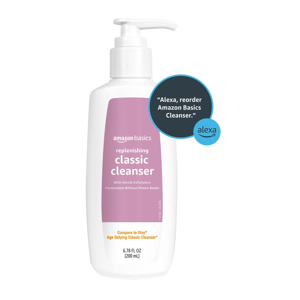 Amazon Basics Gentle Exfoliating Face Wash, Replenishing Daily Facial Cleanser, Refreshing, 6.78 fl oz (Pack of 1)