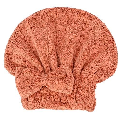 MAYOUTH Microfiber Hair Drying Towels Head wrap with Bow-Knot Shower Cap Hair Turban hairWrap Bath Cap for Short or Curly Long & Wet Hair Gift for Women 2pack