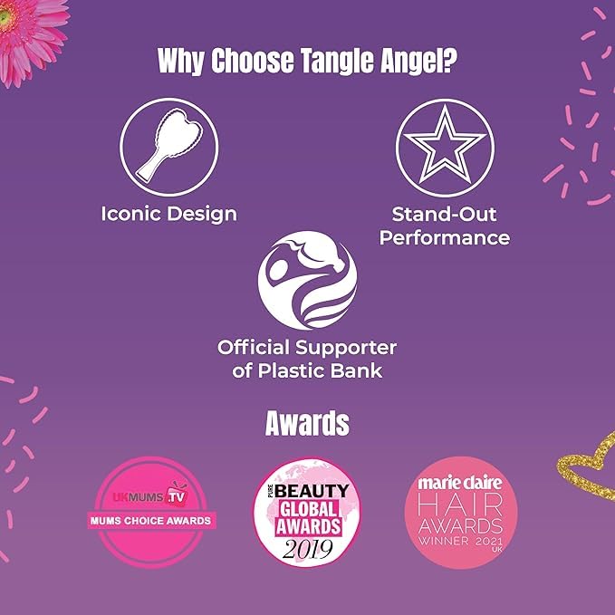 Detangling Hair Brush - Anti Static Angel Wing Hair Brush with Soft & Flexible Bristle for Straight & Wavy Hair - Tangle Angel Hair Detangler Brushes for Blow Drying & Shower (Matt Pink)