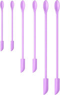 Silicone Spatula Set (6Pcs) - Mini Scraper Tool for Beauty & Food - Reach Every Last Drop, Multi-Size Spatulas for Makeup Jars, Lotion Bottles & Kitchen Containers (Purple)