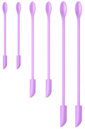 Silicone Spatula Set (6Pcs) - Mini Scraper Tool for Beauty & Food - Reach Every Last Drop, Multi-Size Spatulas for Makeup Jars, Lotion Bottles & Kitchen Containers (Purple)