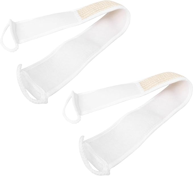 PartyKindom 2pcs Exfoliating Bath Bands Double-Sided Scrubber for Back Wash Strap Bath Body Strap Exfoliating Towel Wash Strip