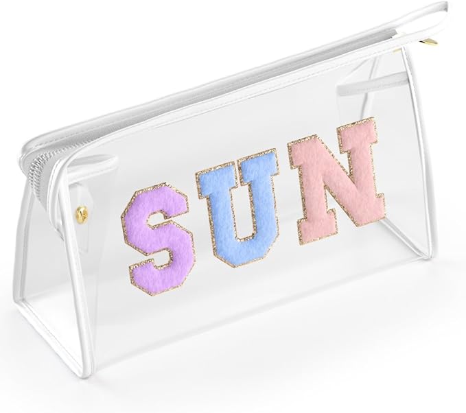 Clear Sunscreen Bag, Waterproof Makeup & Toiletry Pouch for Travel Beach