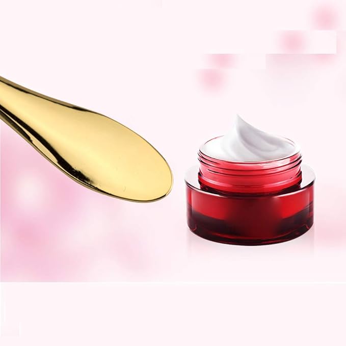 luzen 2Pcs Alloy Metal Eye Cream Applicator Wand Stick Mask Spatula Face Mask Eye Cream Massager Tool for Facial Massage, Reduce Puffiness, Cosmetic Beauty Tools (2 Styles), Rose Gold