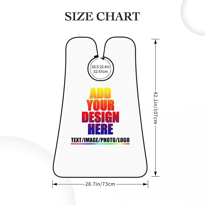 Custom Beard Bibs Apron Personalized Beard Hair Catcher Add Photo Picture Text Waterproof Beard Shave Cape for Shaving Trimming for Birthday Father's Day Gifts White