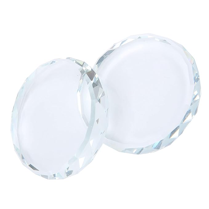 Cunyuer Nail Art Palette, 2PCS Nail Polish Mixing Plate, Nail Art Painting Color Toning Glass Board for Makeup Pallet Display Cosmetic Mixing Tools
