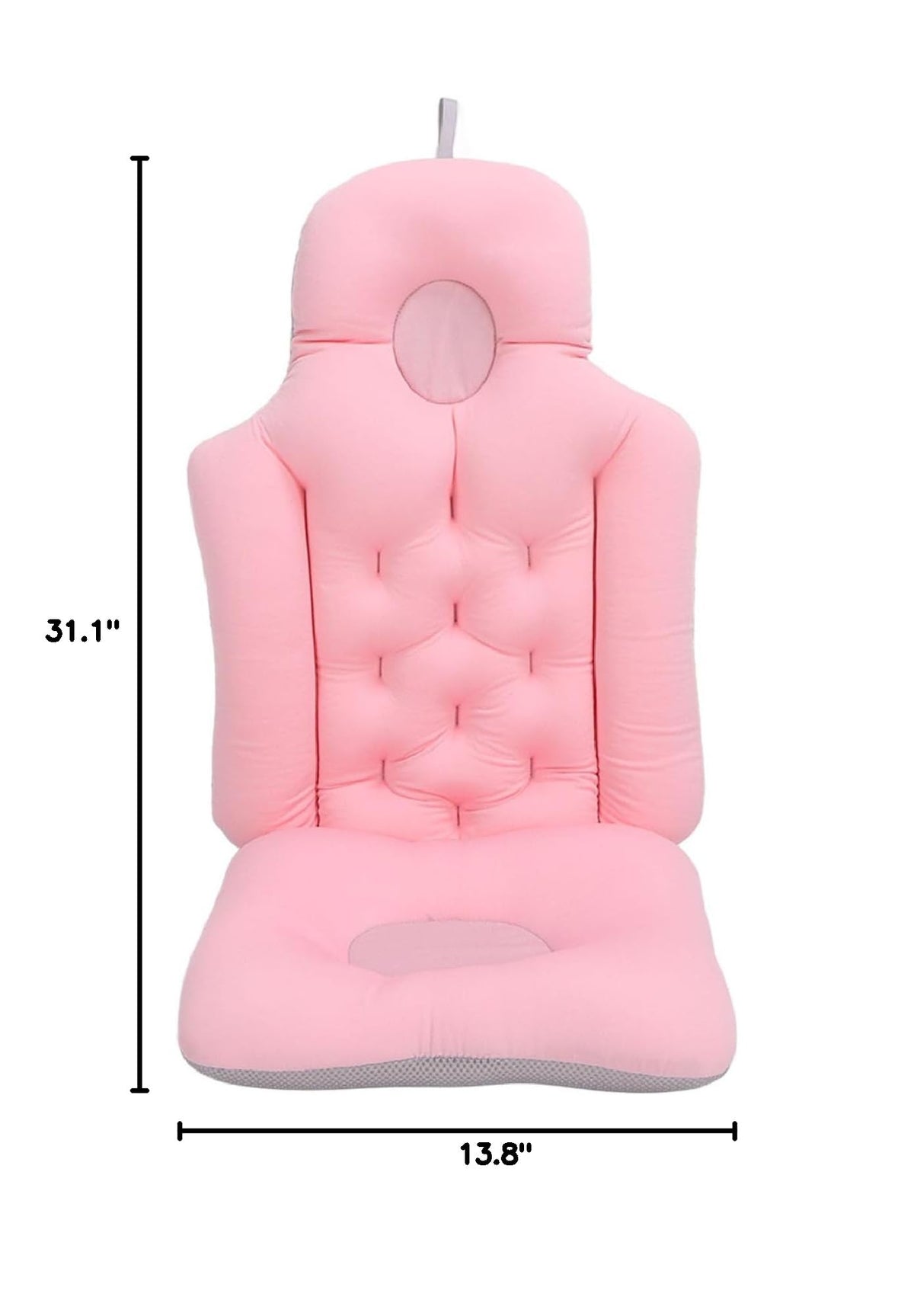 Natudeco Bathtub Cushion Bathtub Pillow Soft Breathable Folding Headrest Back Support Bath Pillow Cushion for Adults Spa(Pink)