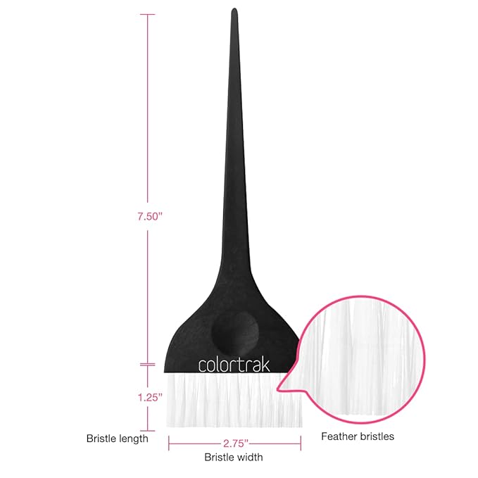 Colortrak Extra Wide Hair Color Brushes, 3 inch Bristle Width Cuts Application time, Firm Bristles, 1 Extra Wide Brush with Ultra-Soft Feather Bristles, Sustainable Wheat Fiber Handles