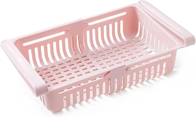 NPQPNAFC Cosmetic Jewelry Storage Box, 1PC Fridge Organizer Storage Box Refrigerator Drawer Plastic Storage Container Shelf Fruit Egg Food Storage Box Kitchen Gadgets Eggs(Pink)
