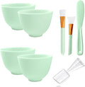 Silicone Face Mask Mixing Bowls - Microwave & Freezer Safe, Non-Stick Esthetician Bowls (Green)