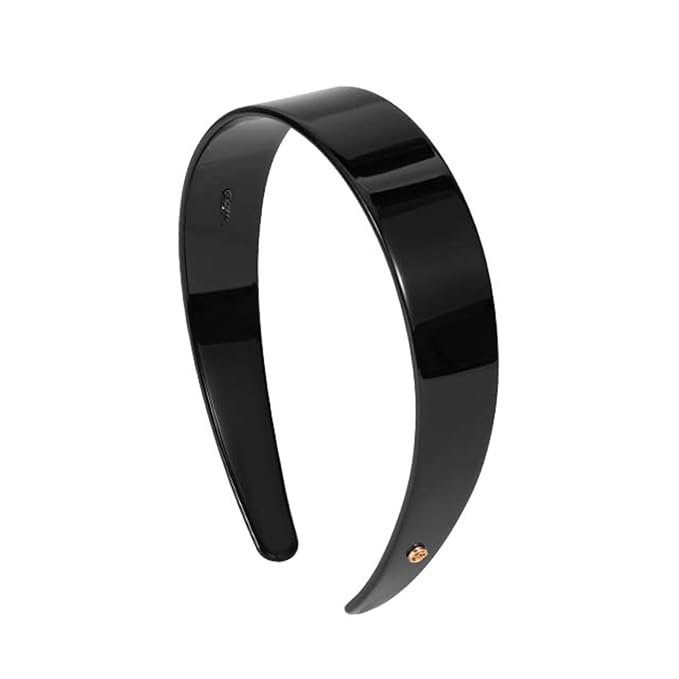 EVITA PERONI 1.18 Inches Wide Headbands for Women with Teeth Acetate-Black