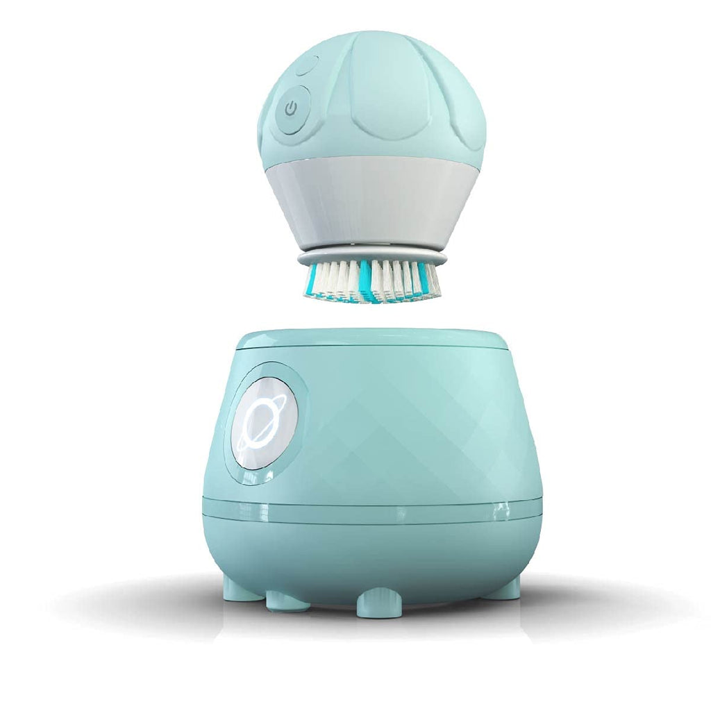 Tao Clean Ona Diamond Orbital Facial Brush and Cleansing Station – Robin's Egg Blue – Electric Face Cleansing Brush with Ergonomic Handle, Dual Speed Settings, 2 Piece Set, (BA-0201-RBE-US)