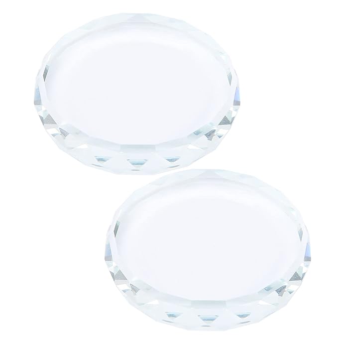 Cunyuer Nail Art Palette, 2PCS Nail Polish Mixing Plate, Nail Art Painting Color Toning Glass Board for Makeup Pallet Display Cosmetic Mixing Tools