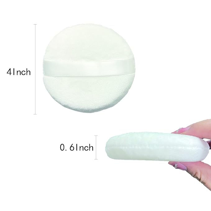 Topwon 4 Inch Powder Puff, Washable Large Body Powder Puff, Soft & Furry - 1Pc