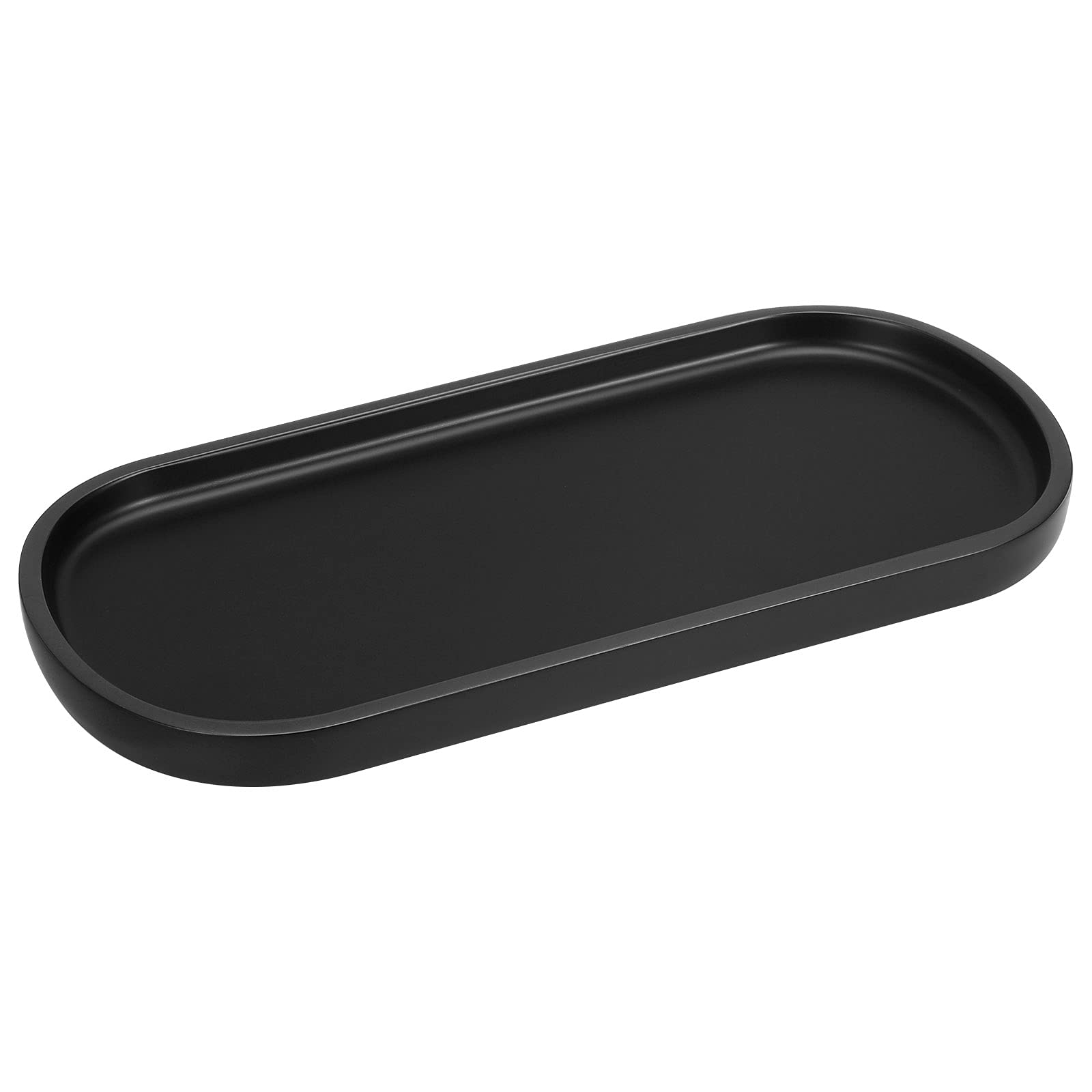Luxspire 10" Oval Bathroom Tray for Countertop Organizer, Matte Black