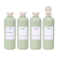 ASEVAT 13.5oz 4Pcs Green Plastic Refillable Travel Shampoo and Conditioner Bottles Plastic Refillable Travel Shampoo Bottles with Flip Cap Shampoo and Conditioner Dispenser