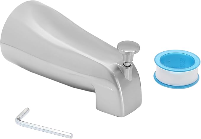 Luomorgo 1 Pc Bath Tub Spout with Diverter, Chrome Tub Spout Universal Fits 1/2" Copper Water Pipe, Bathroom Shower Bathtub Faucet Spout with Hex Wrench, Thread Tape