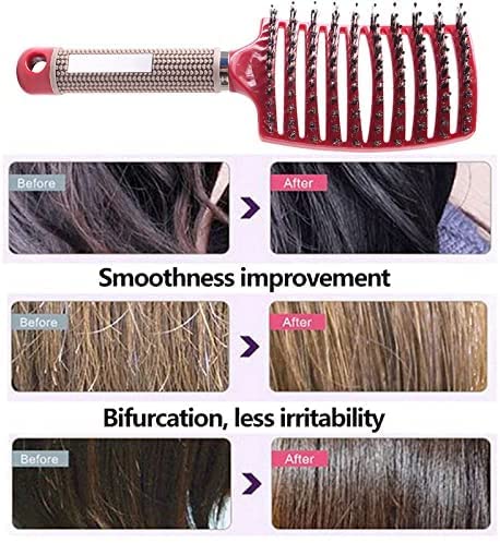 Magical Ultra Detangling Brush for Wet or Dry Hair, Detangler Brush, Fast Drying Styling Massage Hairbrush for Men, Women and Kids (New Gold+Pink)