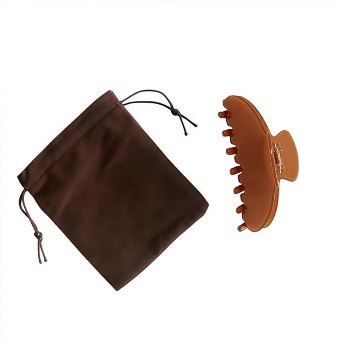 OideGuiing Durable Acetate Hair Clips - 4-Inch Light coffee Claw Clips for Fine and Thick Hair (Light coffee)