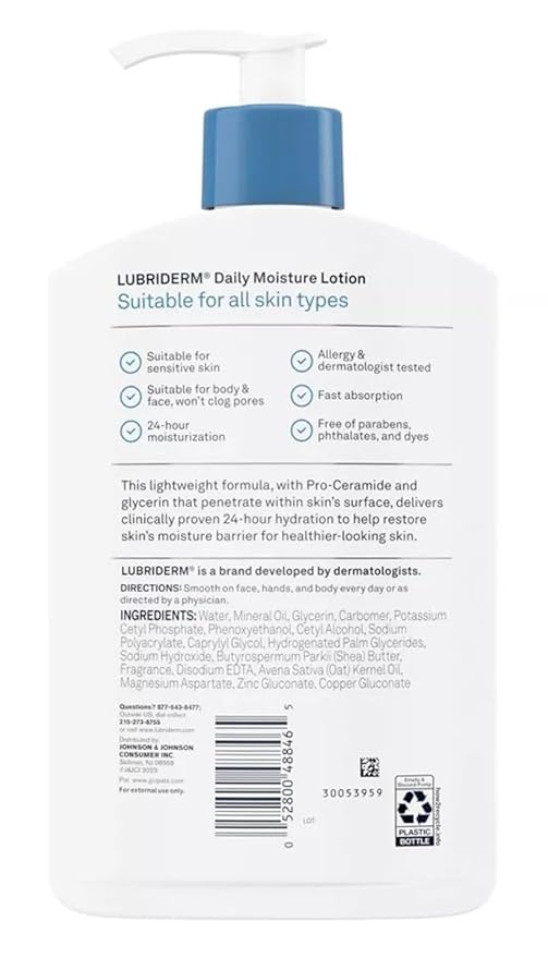 Lubriderm 0528004884650-DAILY MOISTURE BODY AND HAND LOTION WITH VITAMIN