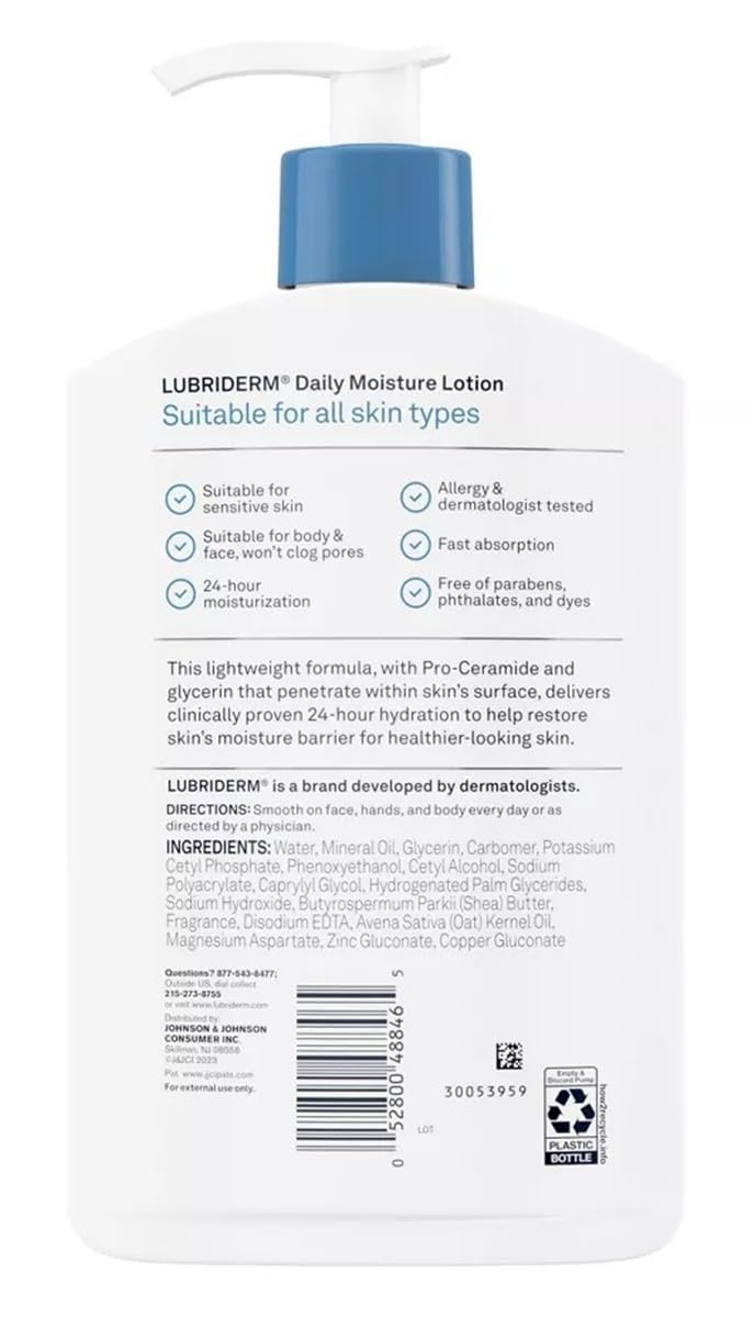 Lubriderm 0528004884650-DAILY MOISTURE BODY AND HAND LOTION WITH VITAMIN