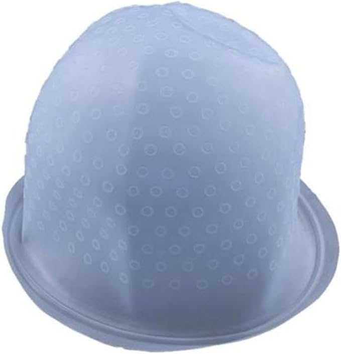 Highlight Cap Hair Coloring Highlighting Cap Reusable Silicone Highlight Cap Pull Through Caps for Hair Dying Frosting Cap with Hook(Blue)
