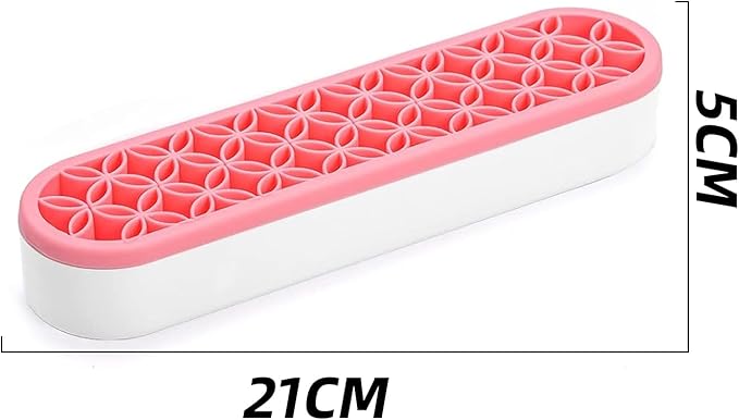 ESIW 2 PCS Multi-Purpose Cosmetic Storage Box, Desktop Organizers Silicone Make Up Brush Storage Stand Desktop Storage Box for Brush,Pencil,Art Supplies, Painting Brush(Pink)