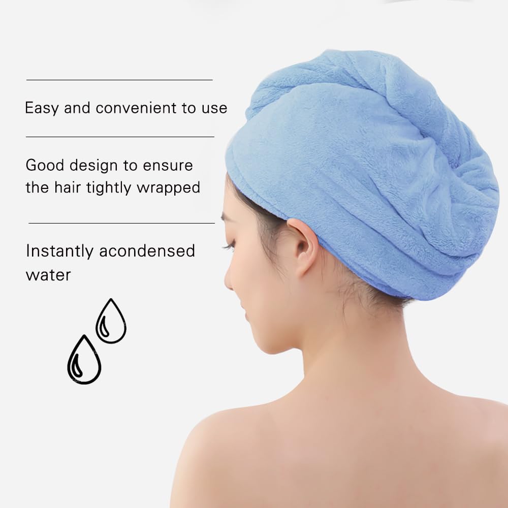 AGKXHDEC Microfiber Hair Drying Towel Wrap,Hair Turbans Towel for Wet Hair
