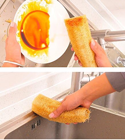 YEMTAL Natural Loofah Sponges Organic Luffa Bath Shower Sponge Exfoliating Body Back Scrubber for Men Women Adults SPA Beauty Bathing Daily Care - 4 PCS