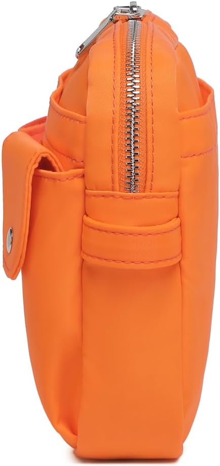 Storage Bag-arge Cosmetic Bag for Women Travel Makeup Bag Zip Up Bag Pure Cotton Canvas Can be Suspended (Orange Red)