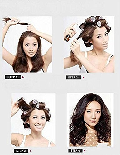 Kamay's Small Size Hair Rollers Curlers Self Grip Holding, For Hairdressing, Design Gripping Sticky Cling Style For DIY Or Salon (25mm/1" 12PCS) Random Color