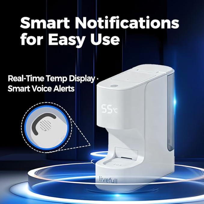 Hot Face Towel Heater Machine, Towel Warmer, 55°C Constant Temperature, 20 Compressed Towels, Smart Voice Alerts, Auto Heating & Dispensing, White