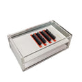 LIXIMMAZN 2 Layers Acrylic Eyelash Pallet Organizer Box, Grafting Eyelash Clear Makeup Display Container for False lashes Transparent Storage Case (White)