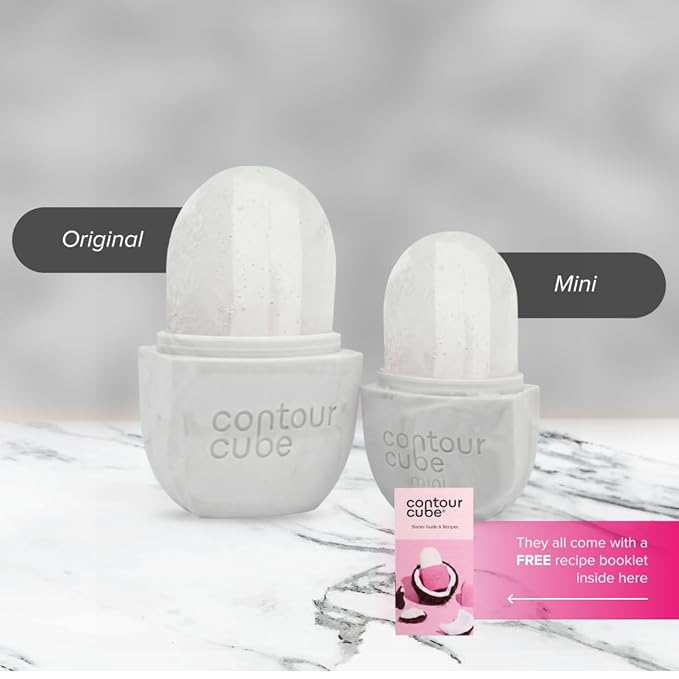 Contour Cube Original - Ice Roller for Sculpting & De-Puffing - Face Ice Roller & Massager with BPA-Free Silicone - Ice Mold for Face - Skin Care Tools for Daily Skincare (180ml) - Marble